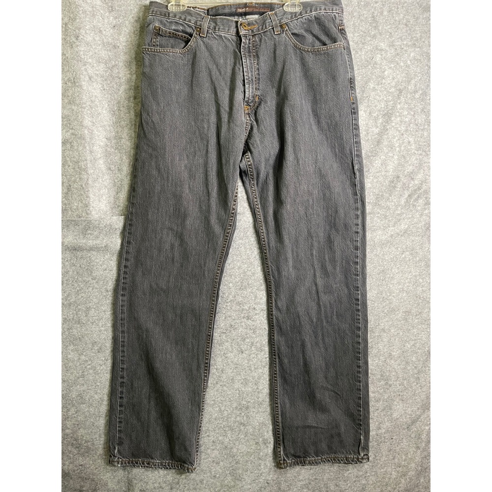 Perry Ellis Mens Grey Straight Leg Denim Jeans 100% Cotton 36x32